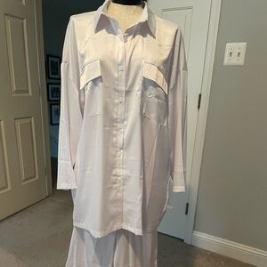 Shein white two piece outfit.  Adorable belted.